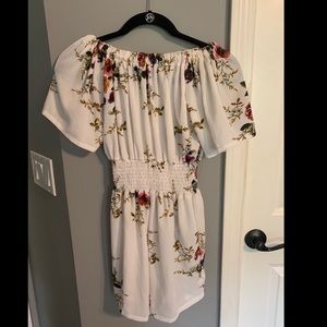 Off the shoulder white romper